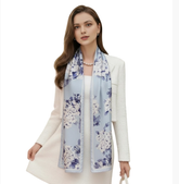 180x90 Seidenschal 180x90 blau weiss klassisch N334